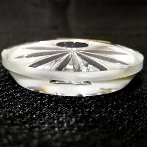 2 -Vintage Hand Cut Round Clear Crystal Candle Holders KJK Made in West Germany